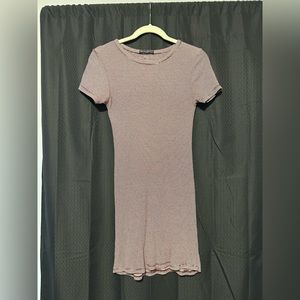 NEW Brandy Melville Burgundy and White Stripped Dress- one size